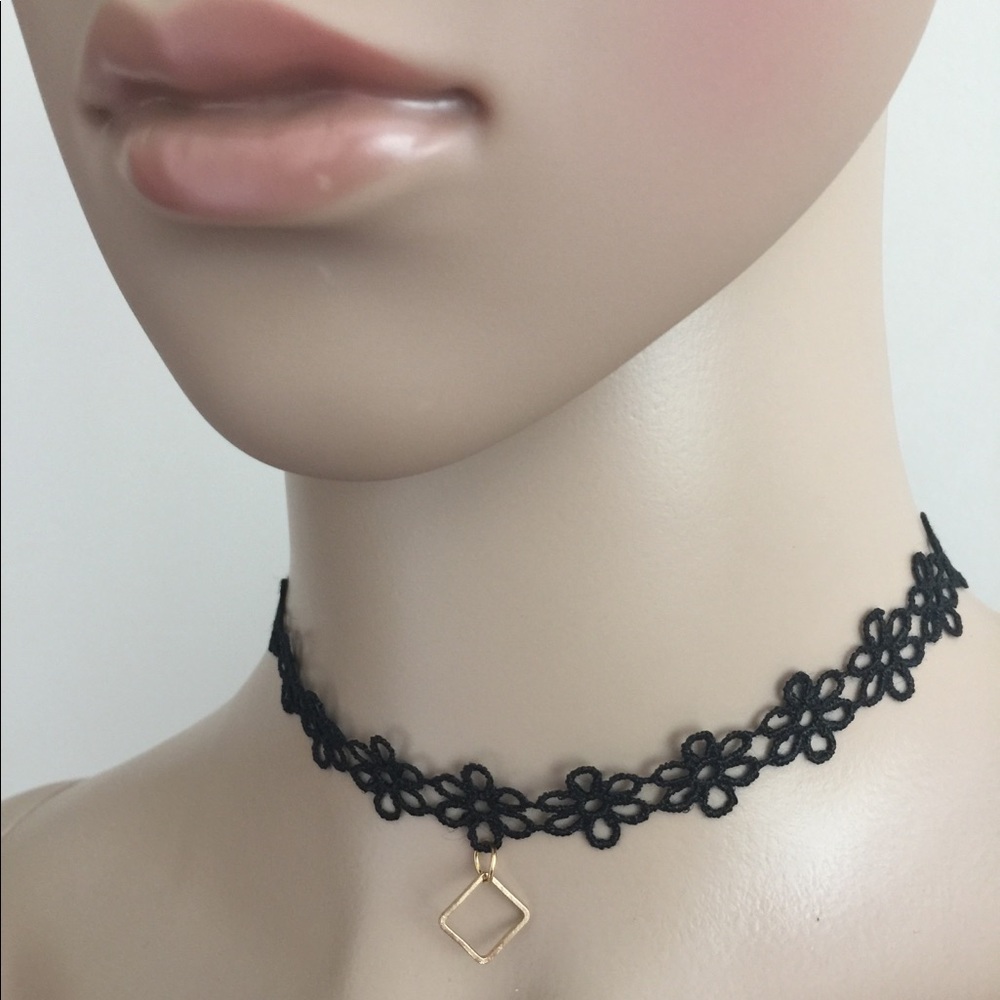 Black choker necklace